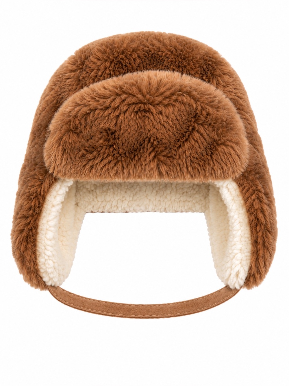 Amazon Kids Faux Fur Trapper Hat in Brown with Cream Lining